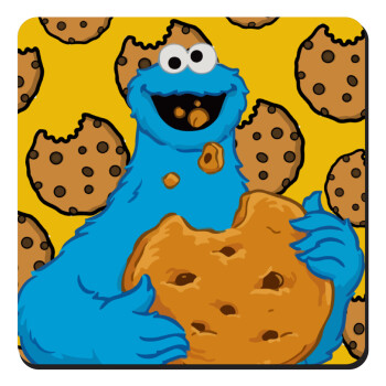 Cookie Monster, Τετράγωνο μαγνητάκι ξύλινο 9x9cm