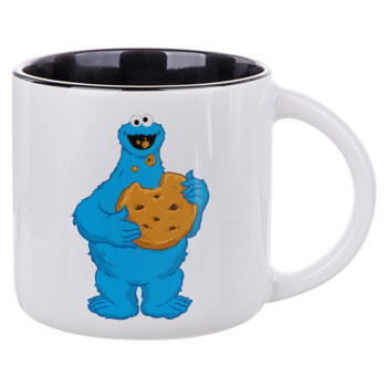 Cookie Monster, Κούπα κεραμική 400ml Λευκή/Μαύρη