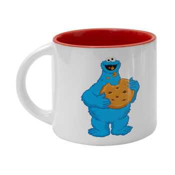 Cookie Monster, Κούπα κεραμική 400ml Λευκή/Κόκκινη