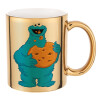 Cookie Monster, Κούπα κεραμική, χρυσή καθρέπτης, 330ml