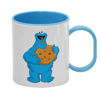 Cookie Monster, Κούπα (πλαστική) (BPA-FREE) Polymer Μπλε για παιδιά, 330ml