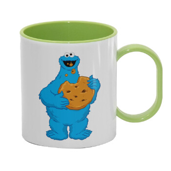 Cookie Monster, Κούπα (πλαστική) (BPA-FREE) Polymer Πράσινη για παιδιά, 330ml