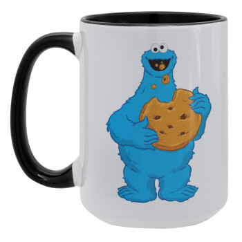 Cookie Monster, Κούπα Mega 15oz, κεραμική Μαύρη, 450ml