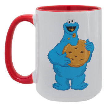 Cookie Monster, Κούπα Mega 15oz, κεραμική Κόκκινη, 450ml