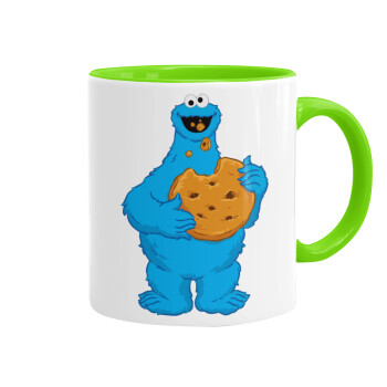 Cookie Monster, Mug colored light green, ceramic, 330ml