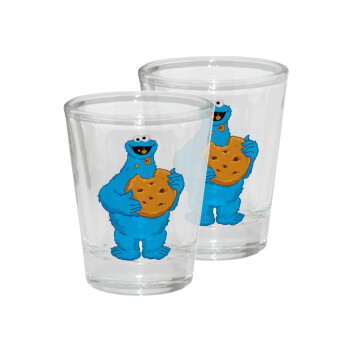 Cookie Monster, Σφηνοπότηρα γυάλινα 45ml διάφανα (2 τεμάχια)