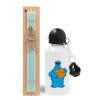 Easter Set, metallic aluminum water bottle (500ml) & scented flat candle (30cm) (TURQUOISE)