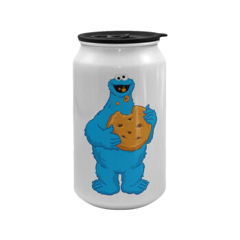 Cookie Monster, Κούπα ταξιδιού μεταλλική με καπάκι (tin-can) 500ml