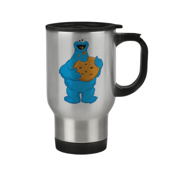 Cookie Monster, Κούπα ταξιδιού ανοξείδωτη με καπάκι, διπλού τοιχώματος (θερμό) 450ml