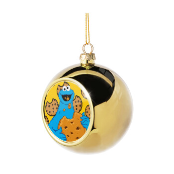 Cookie Monster, Χριστουγεννιάτικη μπάλα δένδρου Χρυσή 8cm