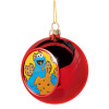 Cookie Monster, Χριστουγεννιάτικη μπάλα δένδρου Κόκκινη 8cm