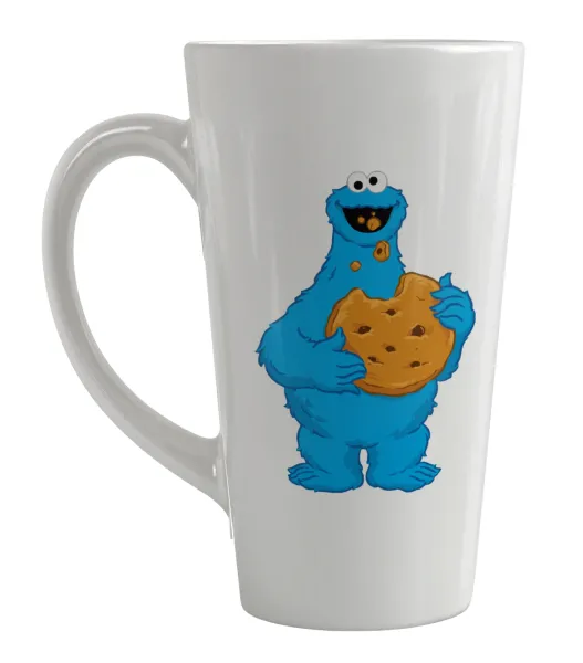 Cookie Monster — Large tapered latte mug, ceramic, 450ml