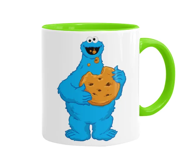 Cookie Monster — Mug colored light green, ceramic, 330ml
