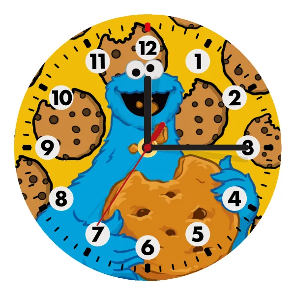 Cookie Monster — Ρολόι τοίχου ξύλινο (20cm)
