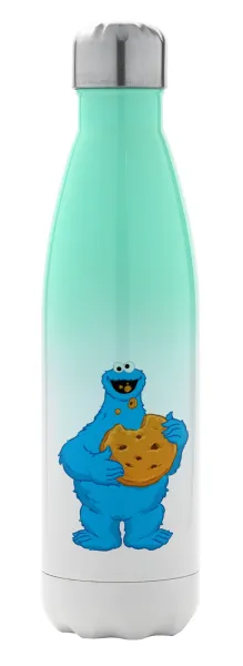 Cookie Monster — Μεταλλικό παγούρι θερμός Πράσινο/Λευκό (Stainless steel), διπλού τοιχώματος, 500ml