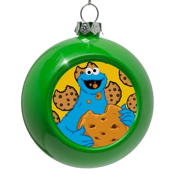 Cookie Monster — Στολίδι Χριστουγεννιάτικη μπάλα δένδρου Πράσινο 8cm