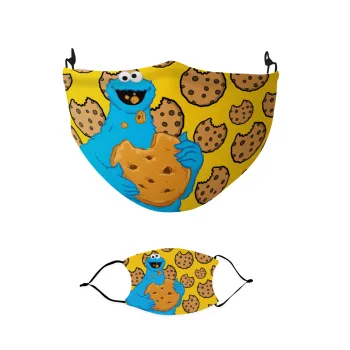 Cookie Monster, Μάσκα υφασμάτινη παιδική πολλαπλών στρώσεων με υποδοχή φίλτρου