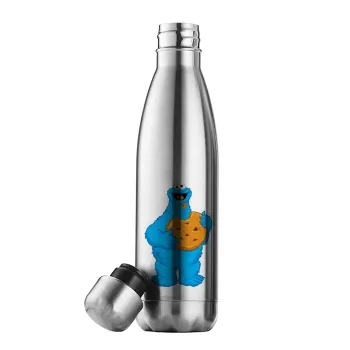 Cookie Monster, Μεταλλικό παγούρι θερμός Inox (Stainless steel), διπλού τοιχώματος, 500ml