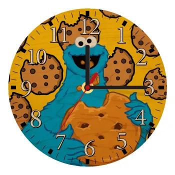 Cookie Monster, Ρολόι τοίχου ξύλινο plywood (20cm)