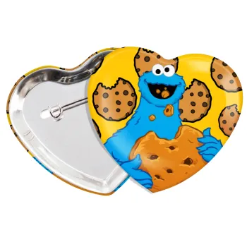 Cookie Monster, Κονκάρδα παραμάνα καρδιά (57x52mm)