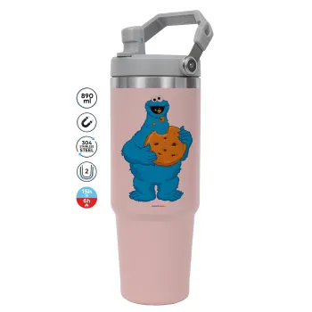 Cookie Monster, ΡΟΖ χρώματος Θερμός Ανοξείδωτο 890ml (30oz) με χερούλι