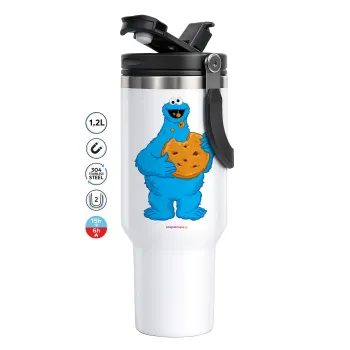Cookie Monster, Mega Tumbler με καπάκι, διπλού τοιχώματος (θερμό) 1,2L