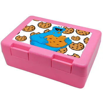 Cookie Monster, Children's cookie container PINK 185x128x65mm (BPA free plastic)