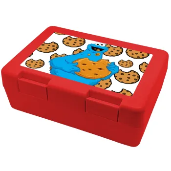 Cookie Monster, Children's cookie container RED 185x128x65mm (BPA free plastic)