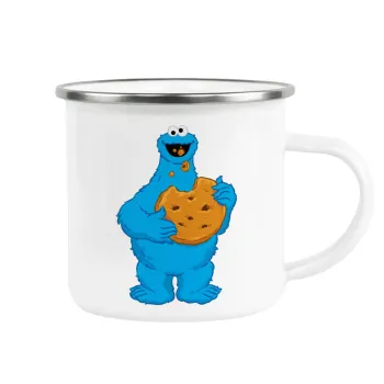 Cookie Monster, Κούπα Μεταλλική εμαγιέ λευκη 360ml