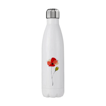 Red poppy flowers papaver, Stainless steel, double-walled, 750ml