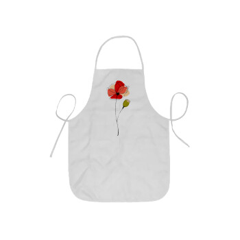 Red poppy flowers papaver, Ποδιά Σεφ ολόσωμη κοντή  Παιδική (44x62cm)