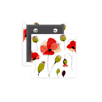 Red poppy flowers papaver, Κονκάρδα παραμάνα τετράγωνη 5x5cm