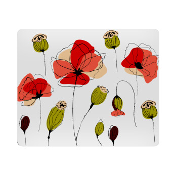 Red poppy flowers papaver, Mousepad ορθογώνιο 23x19cm