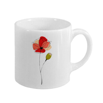 Red poppy flowers papaver, Κουπάκι κεραμικό, για espresso 150ml