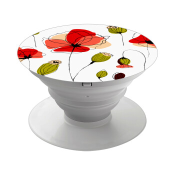 Red poppy flowers papaver, Phone Holders Stand  White Hand-held Mobile Phone Holder