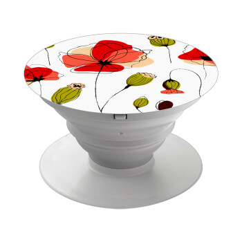 Red poppy flowers papaver, Phone Holders Stand  Λευκό Βάση Στήριξης Κινητού στο Χέρι