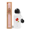 Easter Set, metallic aluminum bottle (500ml) & aromatic flat Easter candle (30cm) (PINK)