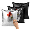 Μαξιλάρι καναπέ Μαγικό Μαύρο με πούλιες 40x40cm περιέχεται το γέμισμα