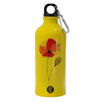 Red poppy flowers papaver, Παγούρι νερού 600ml