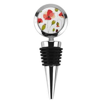 Red poppy flowers papaver, Πώμα φιάλης μεταλλικό