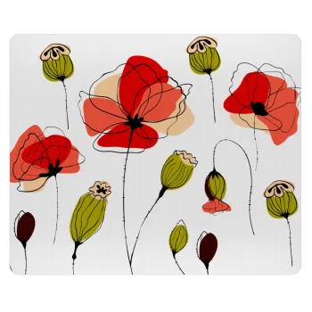 Red poppy flowers papaver, Mousepad rect 23x19cm