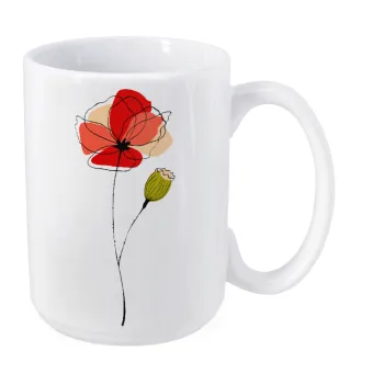 Red poppy flowers papaver, Κούπα Mega, κεραμική, 450ml