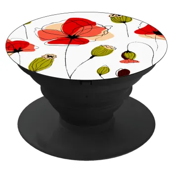 Red poppy flowers papaver, Phone Holders Stand  Black Hand-held Mobile Phone Holder
