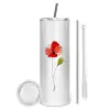 Tumbler stainless steel 600ml, with metal straw & cleaning brush