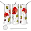 Tumbler stainless steel 600ml, with metal straw & cleaning brush