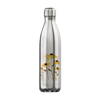 Daisies flower, Μεταλλικό παγούρι θερμός Inox (Stainless steel), διπλού τοιχώματος, 750ml