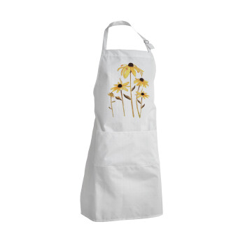 Daisies flower, Adult Chef Apron (with sliders and 2 pockets)