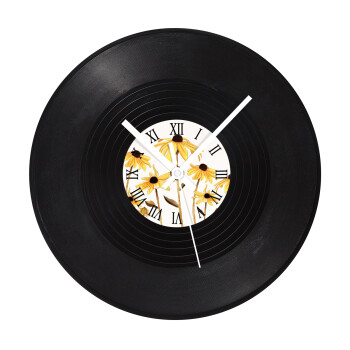 Daisies flower, Ρολόι τοίχου Βινύλιο (30cm)