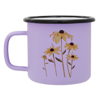 Daisies flower, Κούπα Μεταλλική εμαγιέ ΜΑΤ Light Pastel Purple 360ml