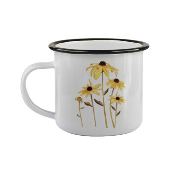 Daisies flower, Κούπα εμαγιέ με μαύρο χείλος 360ml